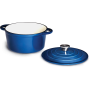 Żeliwny garnek z przykrywką pokryty porcelaną